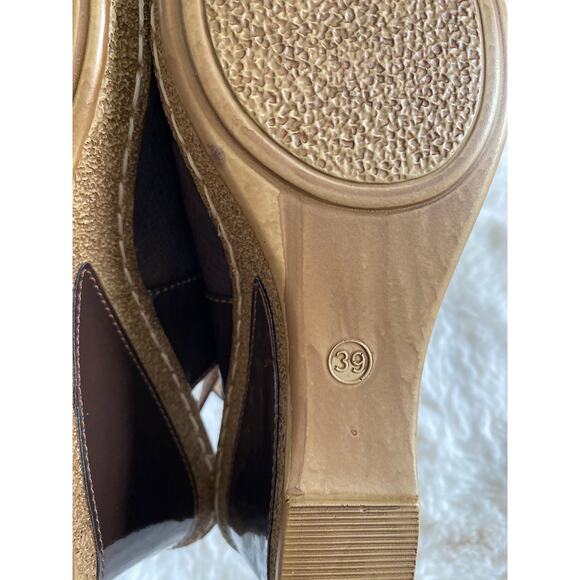 Patrizia by Spring Step Montal Snake Print Slingback Peep Toe Wedge Sz US 8 EU39 - Picture 8 of 9